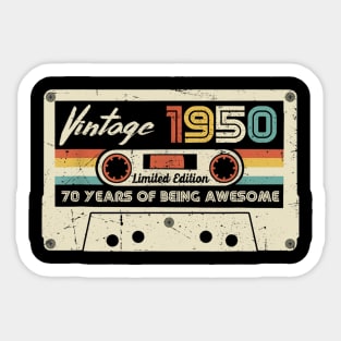 Vintage 1950 Made In 1950 70th Birthday 70 Years Old Gift Shirt Funny Birthday Gifts Sticker